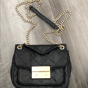 Michael Kors Black Quilted Bag w/Gold Chain Straps